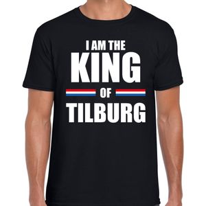 Koningsdag t-shirt I am the King of Tilburg - zwart - heren - Kingsday Tilburg outfit / kleding / shirt