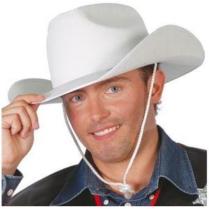 Witte cowboyhoed voor volwassenen - Carnaval verkleed hoeden