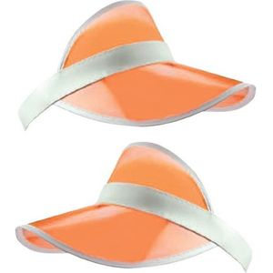 2x stuks oranje zonneklep petje/hoedje transparant - Carnaval/koningsdag verkleed hoeden