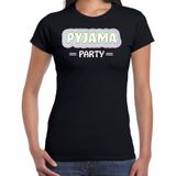 Bellatio Decorations Verkleed T-shirt voor dames - pyjama party - zwart - carnaval - foute party