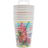 Hawaii thema feest wegwerp servies set - 20x bordjes / 20x bekers