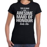 This is what an awesome maid of honour looks like cadeau t-shirt zwart dames - kado voor een huwelijks getuige