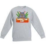 Tommy the Cat sweater grijs voor kinderen - unisex - katten / poezen trui - kinderkleding / kleding