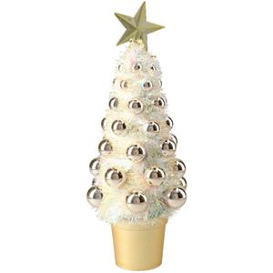 Complete kunstkerstboom met kerstballen goud 29 cm - Kerstversiering - Kerstbomen - Kerstaccessoires