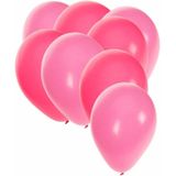 120x stuks party ballonnen - 27 cm -  roze / lichtroze - Feestartikelen/versiering