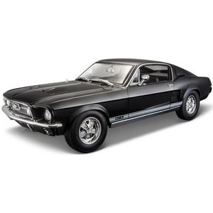 Modelauto Ford Mustang zwart 1967 1:18 - speelgoed auto schaalmodel