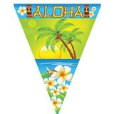 Set van 4x stuks vlaggenlijnen Hawaii Aloha thema 5 meter - Tropische feestartikelen versieringen