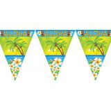 Set van 4x stuks vlaggenlijnen Hawaii Aloha thema 5 meter - Tropische feestartikelen versieringen