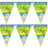 Set van 4x stuks vlaggenlijnen Hawaii Aloha thema 5 meter - Tropische feestartikelen versieringen