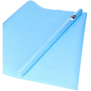 6x Rollen kraft inpakpapier lichtblauw  200 x 70 cm - cadeaupapier / kadopapier / boeken kaften