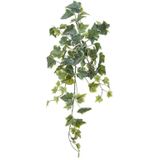 Louis Maes kunstplant met blaadjes hangplant Klimop/hedera - groen/wit - 58 cm - Klimplanten