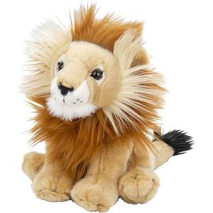 Pluche leeuw knuffel van 22 cm - Dieren speelgoed knuffels cadeau - Mannetjes leeuwen Knuffeldieren