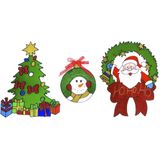 Kerst thema raamstickers set van 3x stuks van 18 tot 30 cm - Raam decoraties