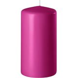 6x Fuchsia roze cilinderkaarsen/stompkaarsen 6 x 10 cm 36 branduren - Geurloze kaarsen fuchsia roze - Woondecoraties