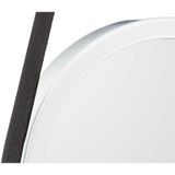 Giftdecor Wandspiegel aan ophangkoord  - frame kleur wit - 43 x 65 cm - gang/badkamer/slaapkamer