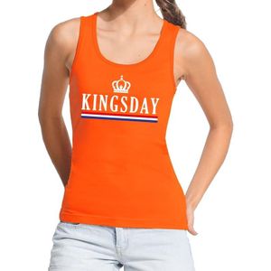Oranje Kingsday vlag tanktop / mouwloos shirt  voor dames - Koningsdag kleding