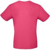 Set van 3x stuks fuchsia roze basic t-shirt met ronde hals voor heren - katoen - 145 grams - shirts / kleding, maat: 2XL (56)