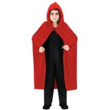 Halloween Dracula cape - voor kinderen - fluweel - rood - L120 cm