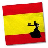 60x Spanje landen vlag thema servetten 33 x 33 cm - Papieren wegwerp servetjes - Spaanse vlag/flamenco feestartikelen - Landen decoratie