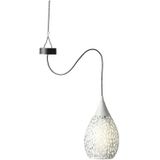 2x stuks witte solar tuinverlichting hanglamp ijzer 21 cm - Solarlampen - Hanglampen - Tuinverlichting