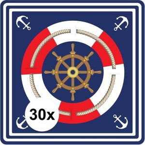 Zeeman / scheepvaart thema bierviltjes / onderzetters 30 x - Nautische decoratie onderzetters