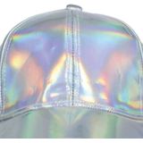 Guirca Glitter baseballcap petje - zilver metallic - verkleed accessoires - volwassenen - Eighties/disco/foute party/Glamour