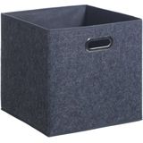 Set van 2x stuks opbergmand/kastmand 29 liter donkergrijs vilt 31 x 31 x 31 cm - Opbergboxen - Vakkenkast manden