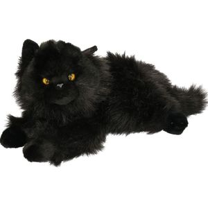 Pluche Zwarte Perzische Kat/Poes Knuffel 30 cm Speelgoed