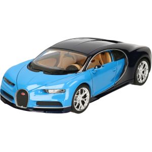 Welly Modelauto - Bugatti Chiron 2017 - blauw - 19 x 8 x 5 cm