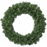 Decoris Kerstkrans - groen - D35 cm - incl. verlichting helder wit