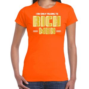 Bellatio Decorations Foute party t-shirt voor dames - Gold digger - oranje - carnaval