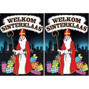 8x stuks deurposters Welkom Sinterklaas A1 - 59 x 84 cm - Sinterklaas feestversiering