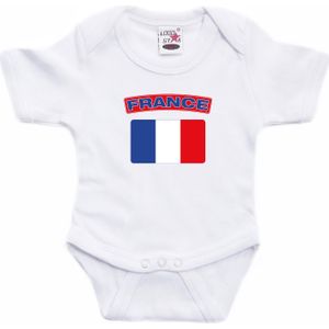 France baby rompertje met vlag wit jongens en meisjes - Kraamcadeau - Babykleding - Frankrijk landen romper