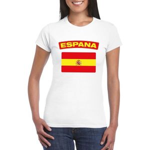 Spanje t-shirt met Spaanse vlag wit dames