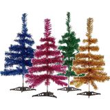 Arte R - 4x kleine glitter folie kerstbomen set 60cm - Diverse kleuren