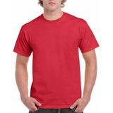 Set van 3x stuks rode katoenen t-shirts voor heren 100% katoen - zware 200 grams kwaliteit - Basic shirts, maat: S (36/48)
