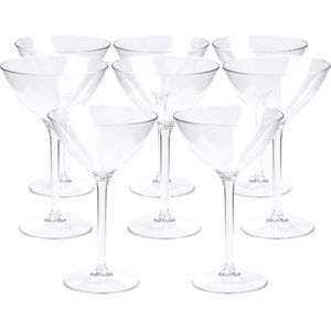 Depa Cocktail/Martini glas - 8x - transparant - onbreekbaar kunststof - 300 ml - Feest glazen