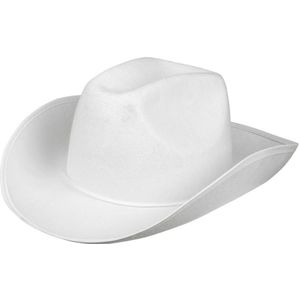 Witte cowboyhoed vilt - carnaval verkleed hoeden voor volwassenen