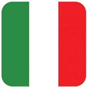 45x Bierviltjes Italiaanse vlag vierkant - Italie feestartikelen - Landen decoratie