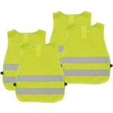Pro Plus Veiligheidsvesten - 4x - geel - kinderen - Reflecterende veiligheidshesjes