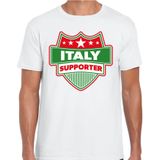 Italy supporter schild t-shirt wit voor heren - Italie landen t-shirt / kleding - EK / WK / Olympische spelen outfit