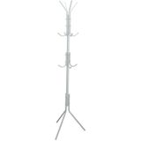 Gerimport - kapstok - wit - metaal - staand - 12 haken op 3 hoogtes - 170 cm