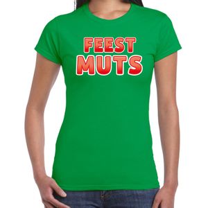 Bellatio Decorations verkleed t-shirt voor dames - Feest muts - groen/rood - carnaval