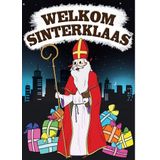 Sinterklaas versiering feestpakket inclusief 2x stuks papieren vlaggenlijnen 6 meter en A1 deurposter