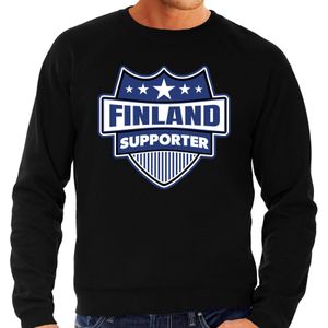 Finland supporter schild sweater zwart voor heren - Finland landen sweater / kleding - EK / WK / Olympische spelen outfit