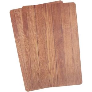 2x Placemat bruine hout print 44 cm - Placemats/onderleggers tafeldecoratie - Tafel dekken
