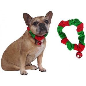 Honden verkleed halsband Kerst met belletje - Kerstmis dieren verkleed kostuums/accessoires