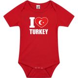 I love Turkey baby rompertje rood jongens en meisjes - Kraamcadeau - Babykleding - Turkije landen romper