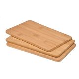 Set van 6x houten bamboe serveer planken / snijplanken / broodplanken 22 x 14 cm - snijplanken / serveerplanken