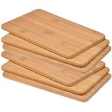 Set van 6x houten bamboe serveer planken / snijplanken / broodplanken 22 x 14 cm - snijplanken / serveerplanken